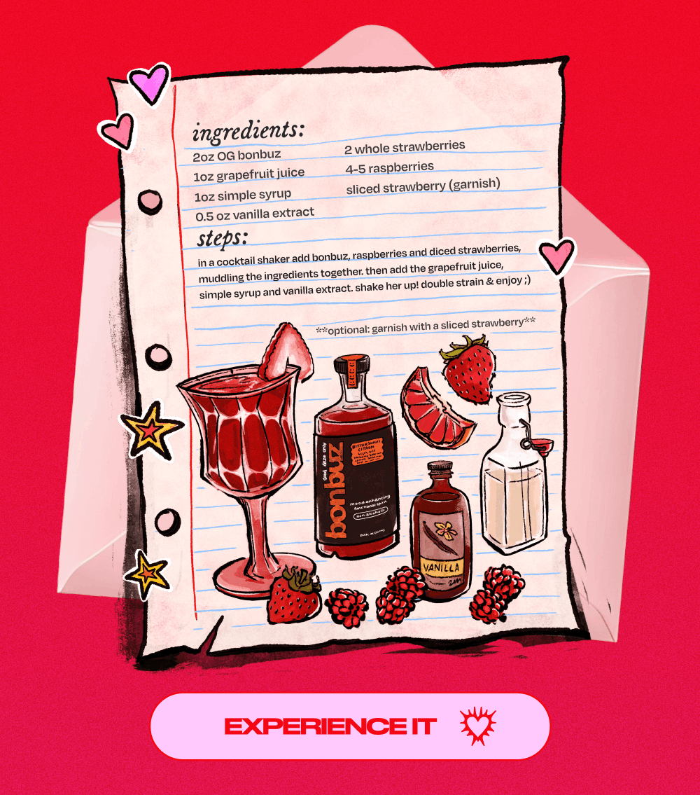 february is better when it's shared. a pre-ate ritual. a cozy night in. this mocktail will have you in for a fun night with your partner or friends.